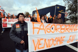 French Fagor Brandt workers protest over job losses