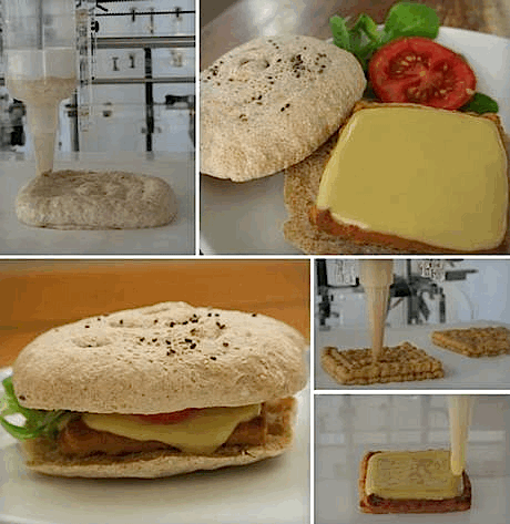 A printed bean burger from the Foodini