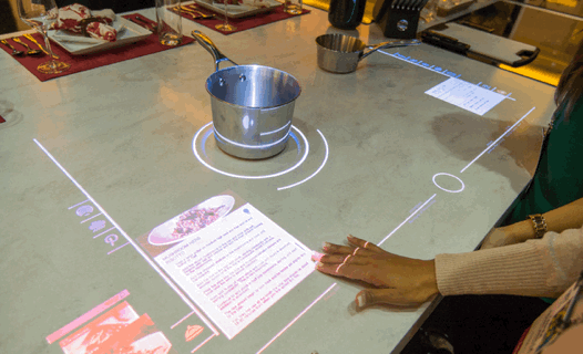 New Whirlpool hob concept that appears to show the images being projected down onto the cooking surface