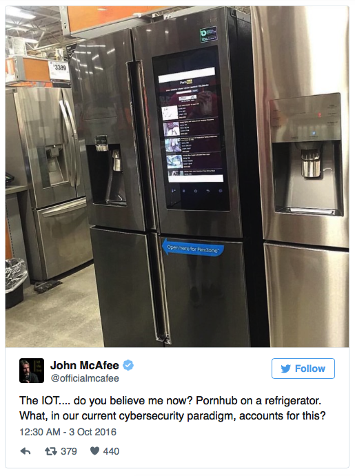 McAfee samsung fridge