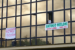 Antonio Merloni workers protest the closure of the plant