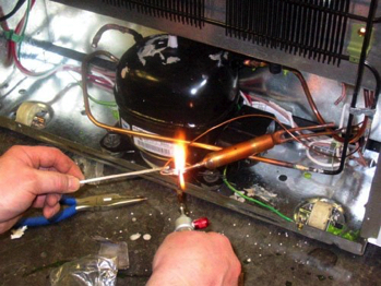 Brazing a replacement compressor