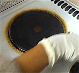 Dirt build up on enamel hob