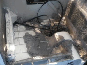 Massive fluff build up on hoover tumble dryer