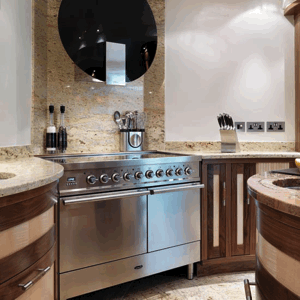 Range cooker installed