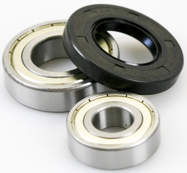 A typical set of bearings with water seal to fit washing machine and washer dryer models from Whirlpool