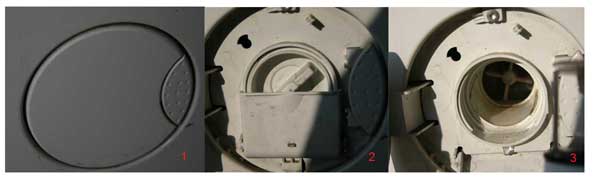 Blomberg washing machine drain pump shown in situ in the washing machine