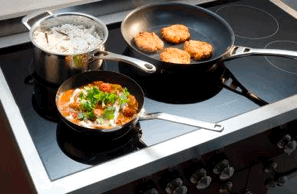 A ceramic cooking hob on a range cooker