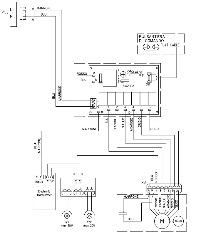 A cooker hood wiring diagram