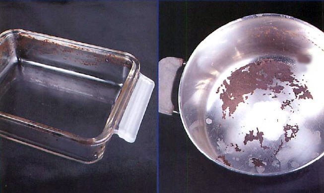 Items not cleaned properly after being washed in a dishwasher