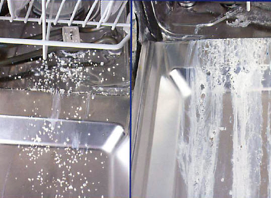 The effect of soap or tablets that fail to dissolve correctly in your dishwasher