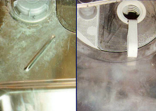 Examples of film over the inside of a dishwasher