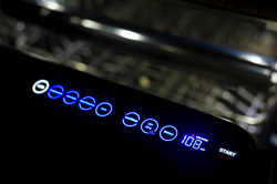 A fancy dishwasher control panel on an Electrolux dishwasher