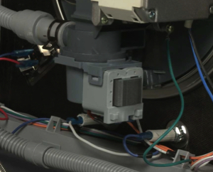 image of a dishwasher drain pump in a dishwasher
