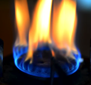 Bad gas hob flame