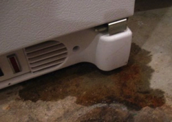 How most people will see a fridge or fridge freezer leaking water