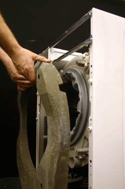 the washing machine door seal as fitted to the tank