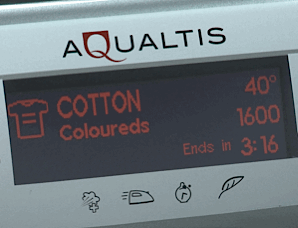 A cotton wash program on a Hotpoint Aqualtis washing machine can take over three hours