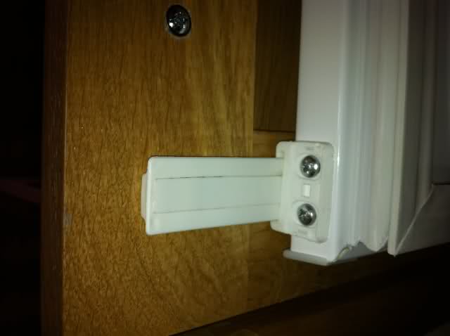 Integrated Fridge Door Slider Assembly :: Picture of a typical plastic door slider or slide used on many integrated fridge and freezer models