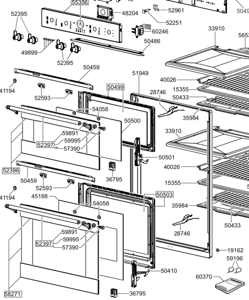 Smeg oven door blowout drawing