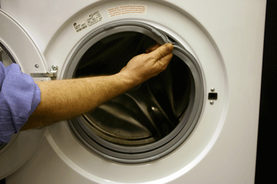 pulling off the washer door seal
