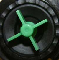 Servis washing machine drain pump produced by Plaset, the impellor in close up