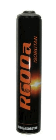A canister of r600a refrigerant gas that would typically be used for domestic refrigeration