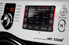 Control panel on a Samsung washing machine