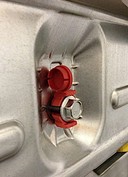 Transit bolt fitted to an ISE W288eco washing machine