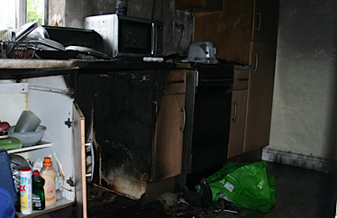 The result of a fire in a tumble dryer in Staffordshire
