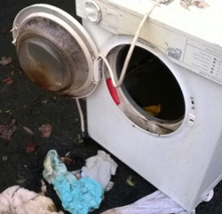 Tumble dryer that clothing has gone on fire in