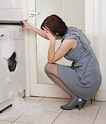 Oops, wrong detergent makes a very big mess and breaks the washing machine