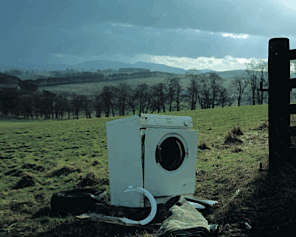 Scrap washing macine in a field in Scotland