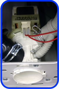 A washing machine pump assembly