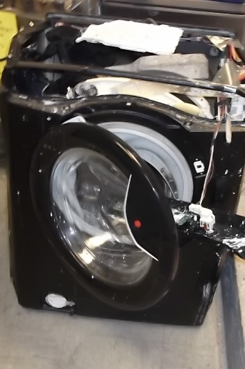 exploding candy washer machine presents danger to owners