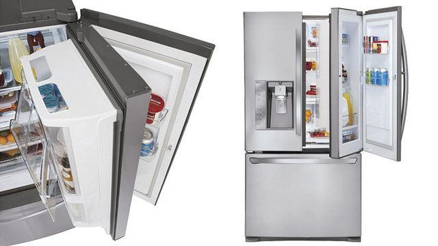 The new LG fridge freezer with a double door, one door inside another