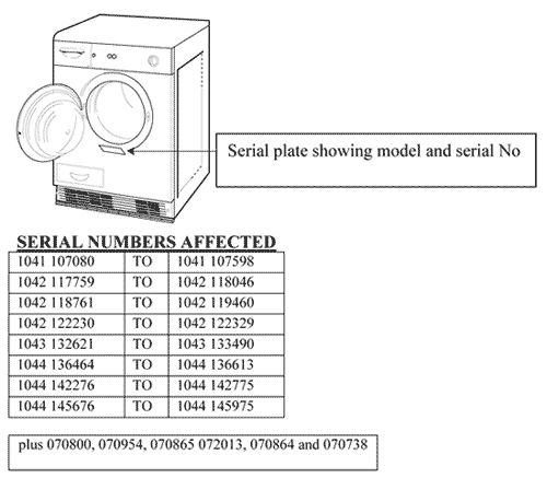 White Knight Tumble Dryer Recall