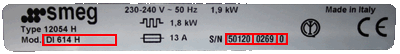 smeg rating plate