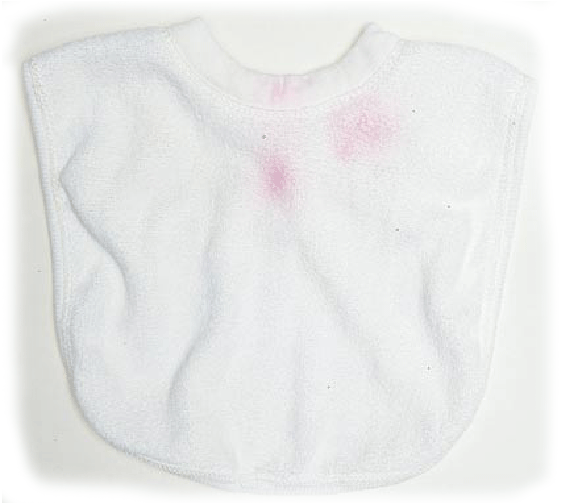 Patches of pink or pink stains on children's clothing when washed in a washing machine