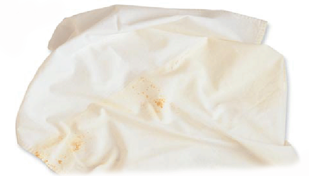 Rust marks or spots on clothes washed in a washing machine