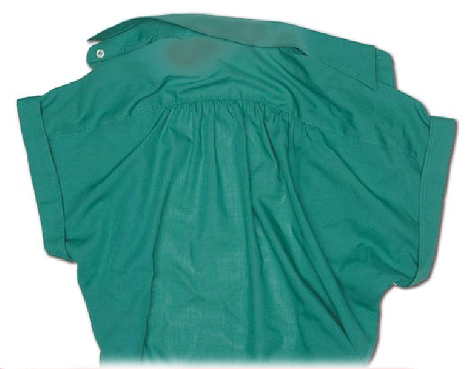 Dark stains around collar and shoulder areas of laundry washed in your washing machine